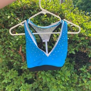 Blue Sparkly Sports Bra